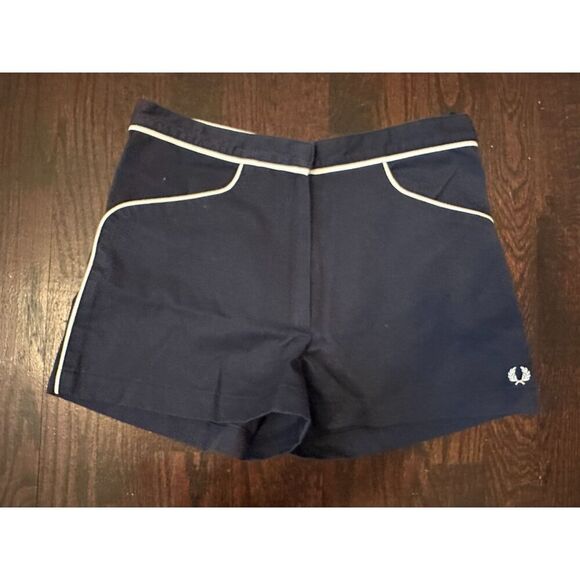 Fred Perry Blue and White Sporty Shorts Size 4 - Picture 1 of 7